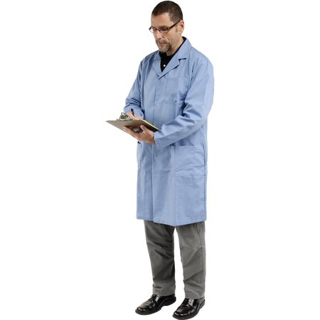 SUPERIOR SURGICAL Microstatic ESD Lab Coat - Blue, XL, Unisex 473-XL
